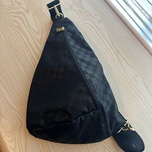 Canvelle Black Checkered Sling Bag
